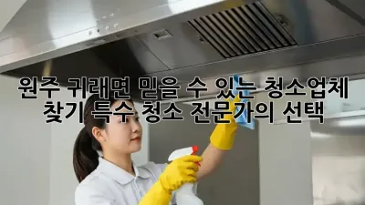 원주 귀래면 믿을 수 있는 청소업체 찾기: 특수 청소 전문가의 선택